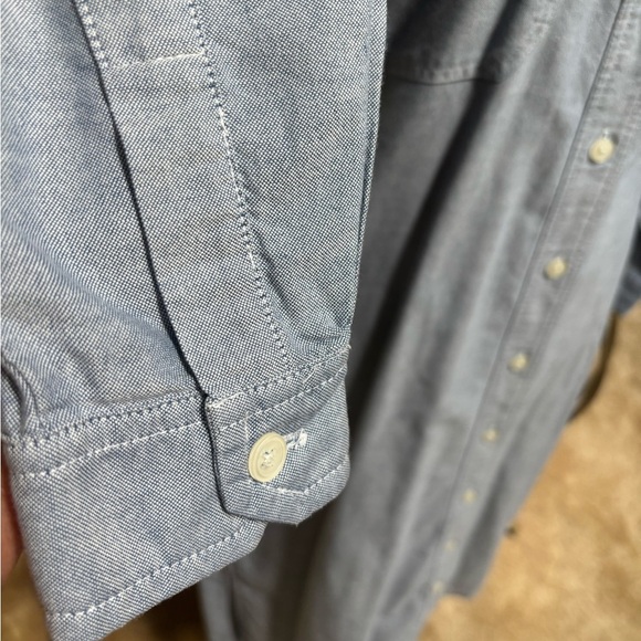 VTG EDDIE BAUER PRAIRIE COTTAGE CORE LIGHT BLUE CHAMBRAY DENIM MAXI DRESS SZ S-P - Picture 6 of 8